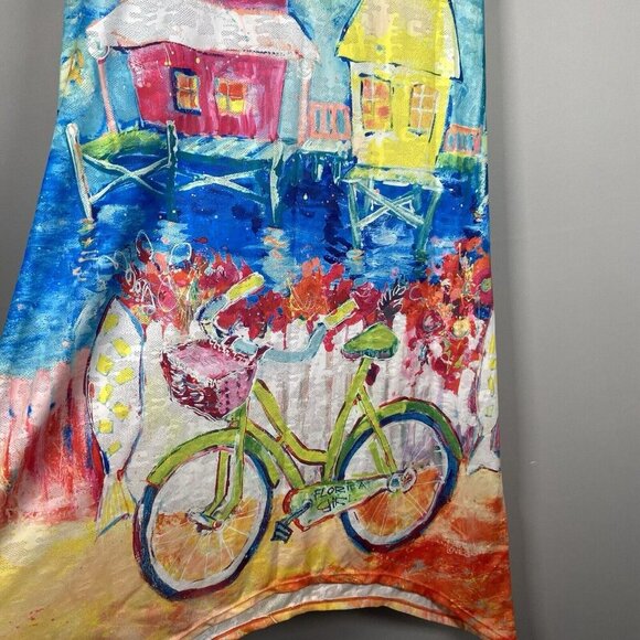 Leoma Lovegrove Happy Place Women’s M Hooded Cover Up Vented Sleeveless Beach - Picture 4 of 13